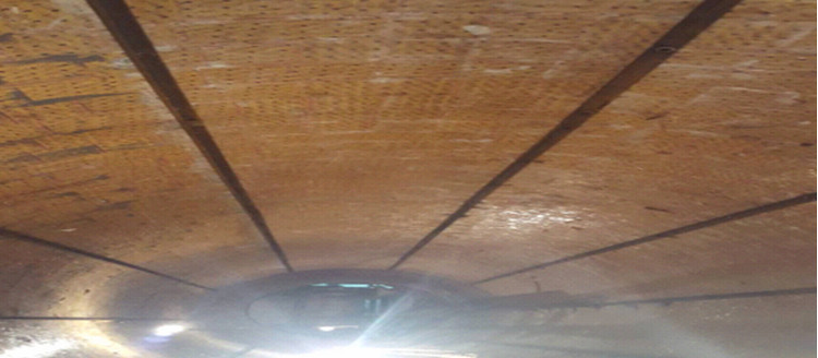 湖北某烧结厂圆筒混合机使用J9集团耐磨陶瓷衬板